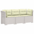 vidaXL Sofa ogrodowa 3-osobowa z poduszkami w rattanowym wyglądzie PP