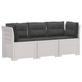 vidaXL Sofa ogrodowa 3-osobowa z poduszkami w rattanowym wyglądzie PP