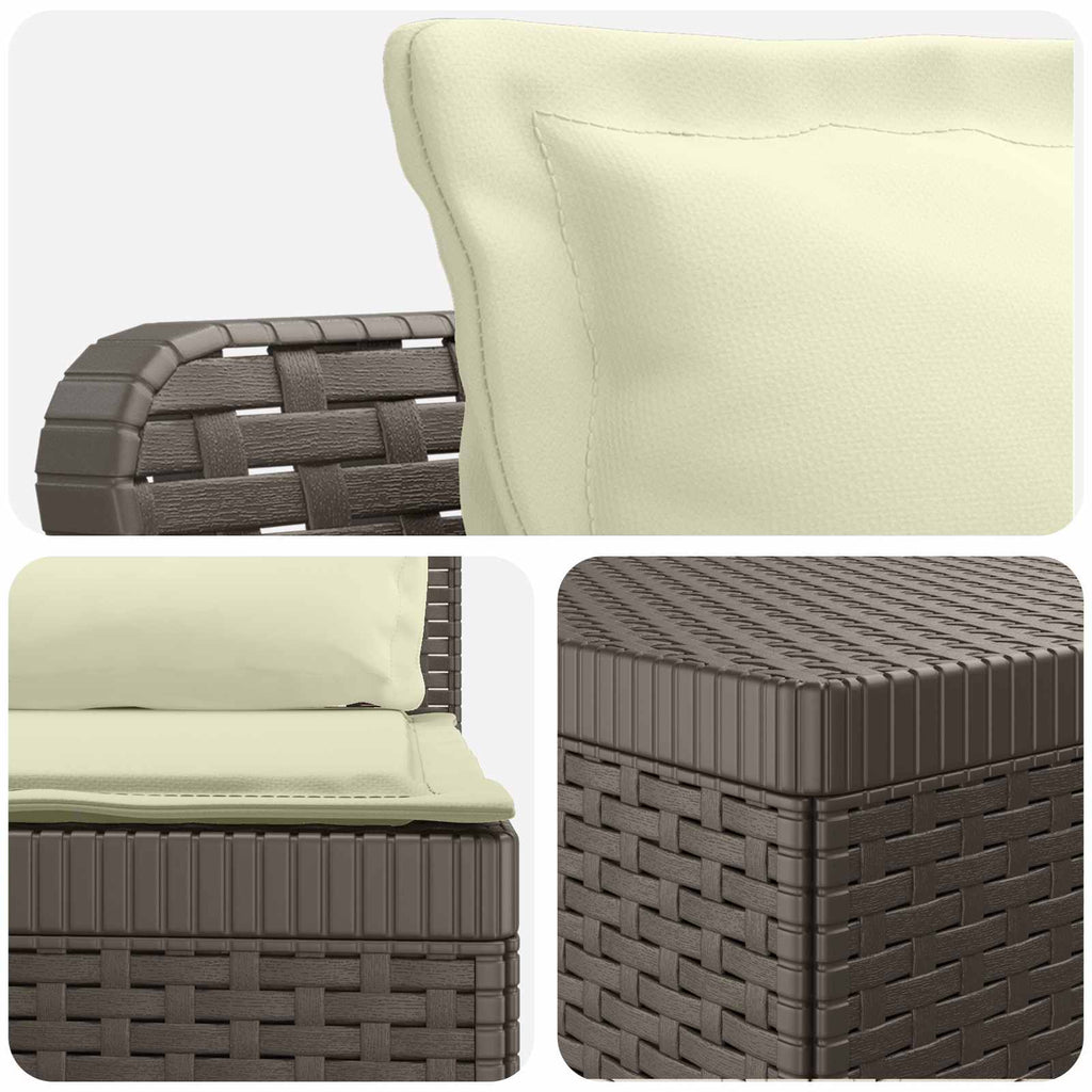 vidaXL Sofa ogrodowa 3-osobowa z poduszkami w rattanowym wyglądzie PP