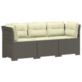 vidaXL Sofa ogrodowa 3-osobowa z poduszkami w rattanowym wyglądzie PP