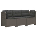 vidaXL Sofa ogrodowa 3-osobowa z poduszkami w rattanowym wyglądzie PP