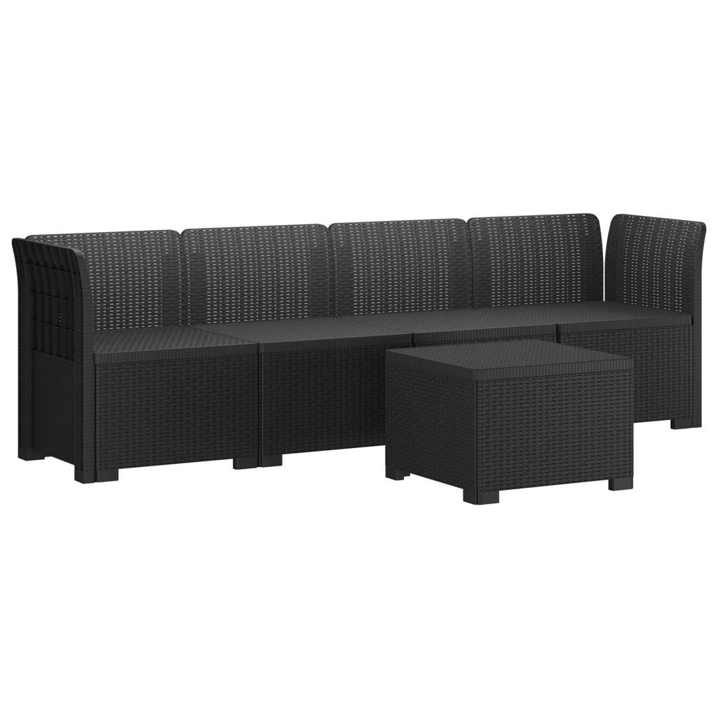 vidaXL Kanapa ogrodowa 4-osobowa w stylu rattanowym PP antracytowy