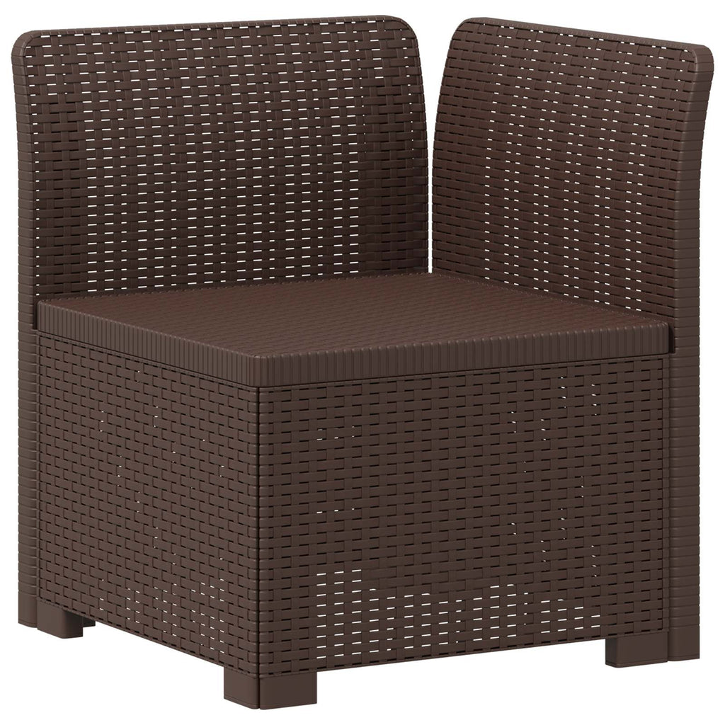 vidaXL Kanapa ogrodowa 4-osobowa w stylu rattanowym PP brązowy