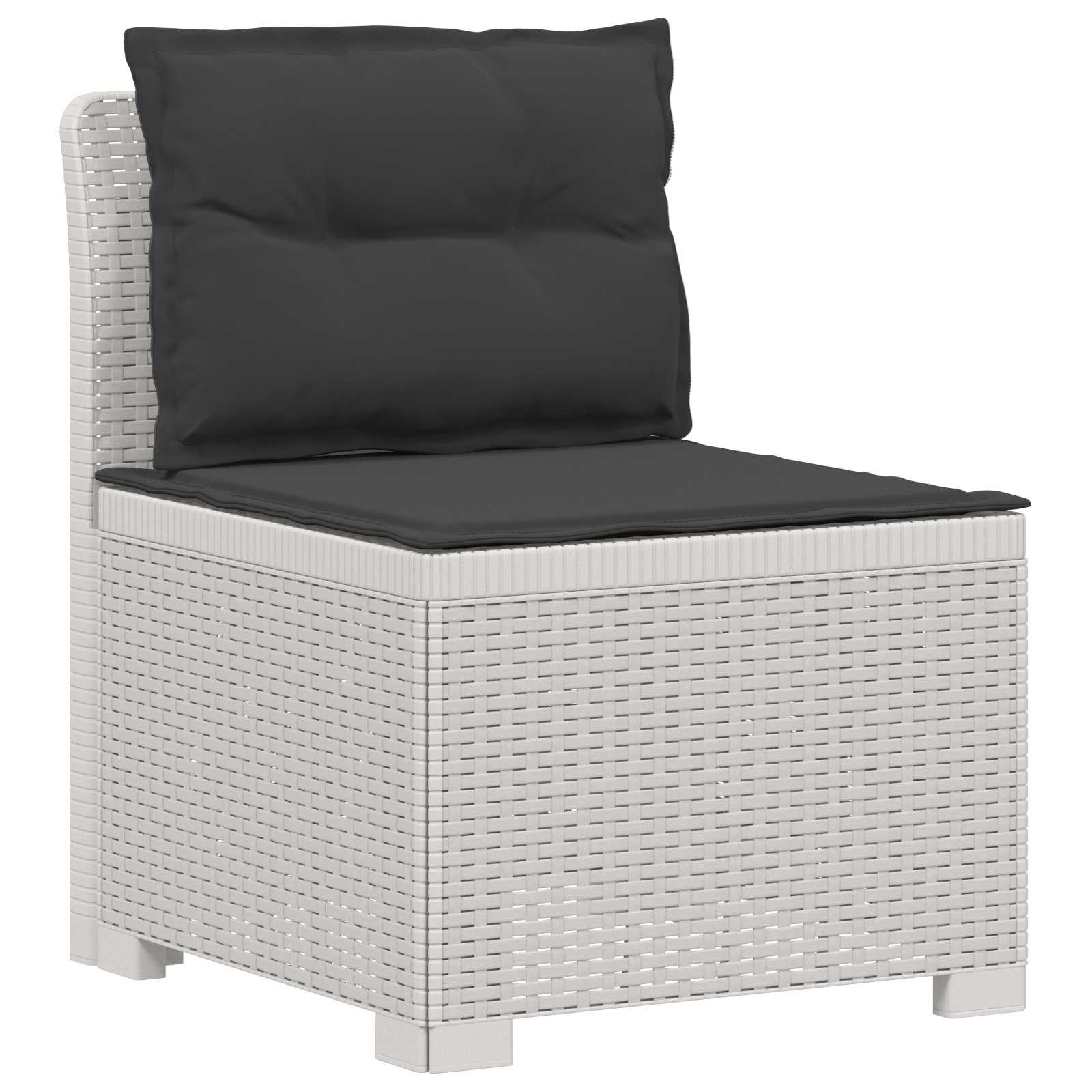 vidaXL Kanapa ogrodowa 4-osobowa z poduszkami w stylu rattanowym PP