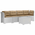 vidaXL Kanapa ogrodowa 4-osobowa z poduszkami w stylu rattanowym PP