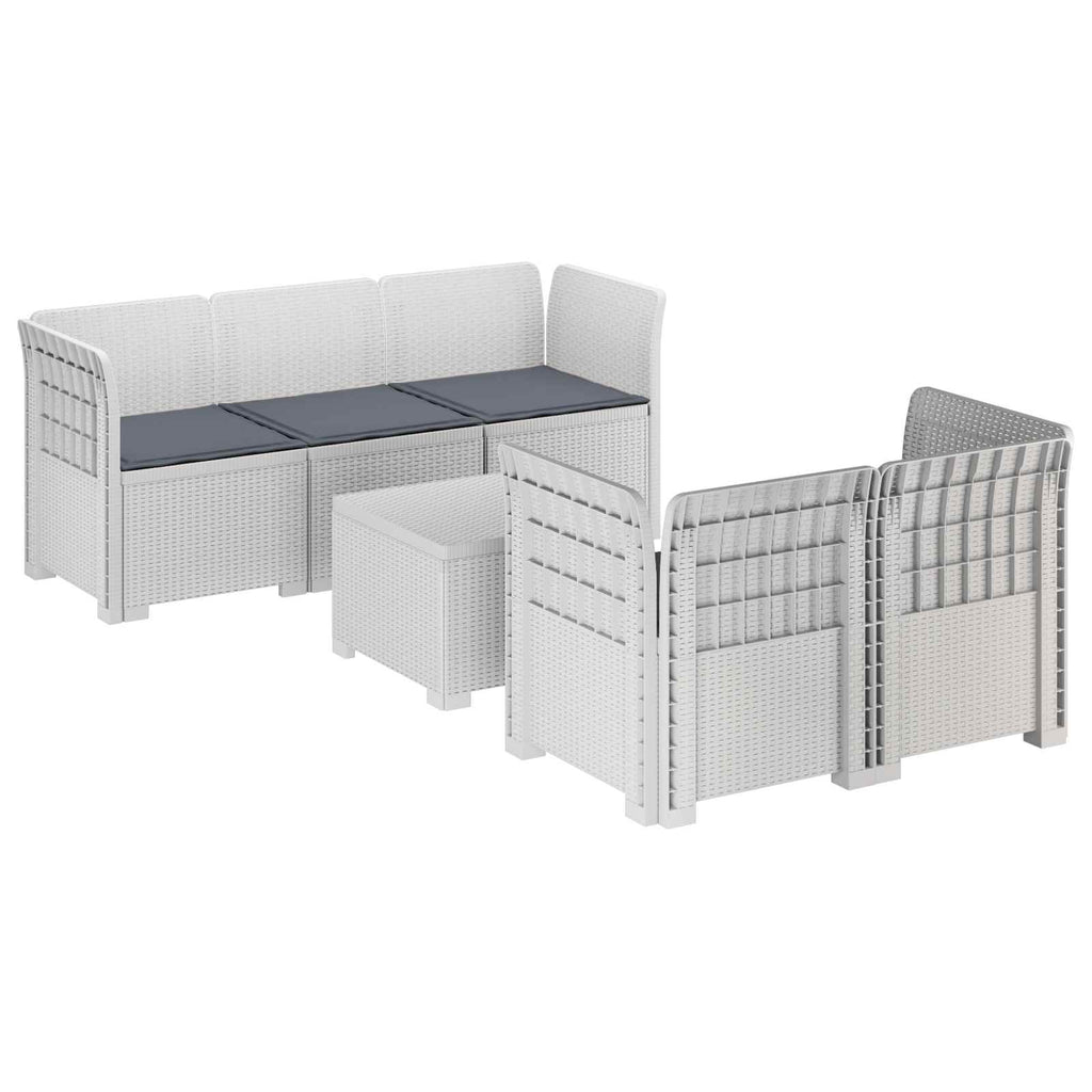 vidaXL 5-osobowa sofa ogrodowa z poduszkami w stylu rattanowym PP