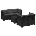 vidaXL 5-osobowa sofa ogrodowa z poduszkami w stylu rattanowym PP