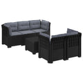 vidaXL 5-osobowa sofa ogrodowa z poduszkami w stylu rattanowym PP