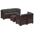 vidaXL 5-osobowa sofa ogrodowa z poduszkami w stylu rattanowym PP