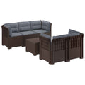 vidaXL 5-osobowa sofa ogrodowa z poduszkami w stylu rattanowym PP