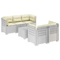 vidaXL 5-osobowa sofa ogrodowa z poduszkami w stylu rattanowym PP