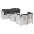 vidaXL 5-osobowa sofa ogrodowa z poduszkami w stylu rattanowym PP