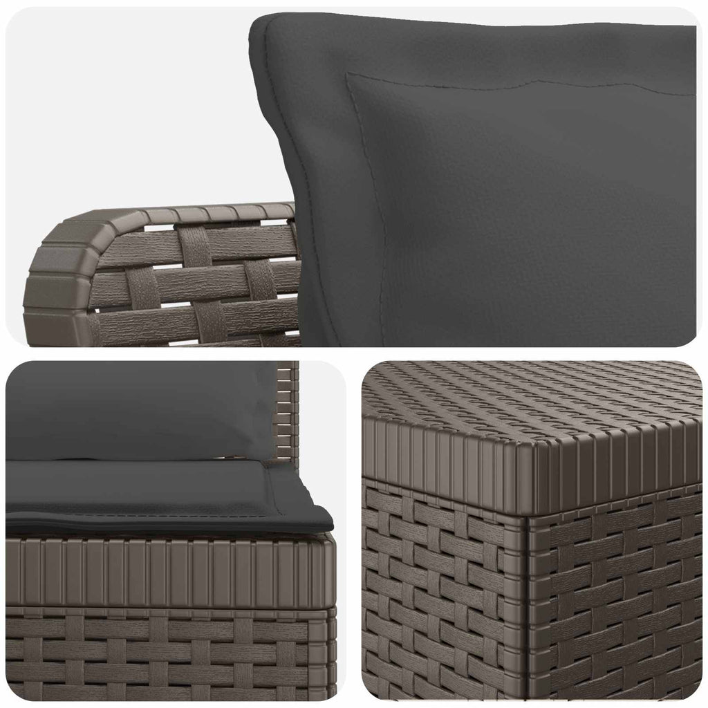 vidaXL 5-osobowa sofa ogrodowa z poduszkami w stylu rattanowym PP