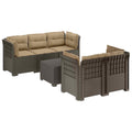 vidaXL 5-osobowa sofa ogrodowa z poduszkami w stylu rattanowym PP