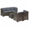 vidaXL 5-osobowa sofa ogrodowa z poduszkami w stylu rattanowym PP