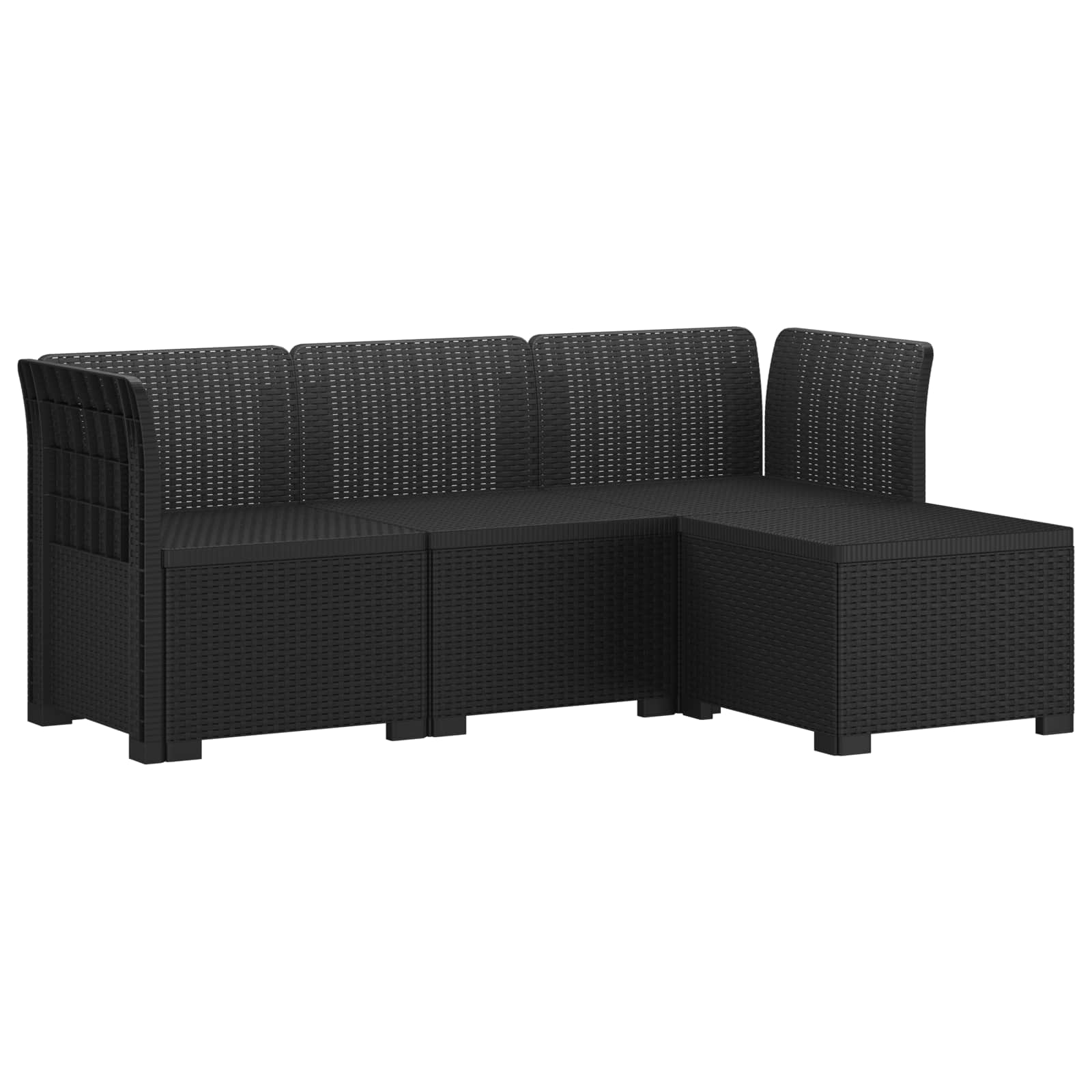 vidaXL Sofa ogrodowa dla 4 osób w stylu rattanowym PP antracytowy
