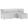 vidaXL Sofa ogrodowa dla 4 osób w stylu rattanowym PP Biały