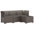 vidaXL Sofa ogrodowa dla 4 osób w stylu rattanowym PP jasnoszary