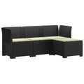 vidaXL Sofa ogrodowa dla 4 osób z poduszkami w stylu rattanowym PP