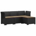 vidaXL Sofa ogrodowa dla 4 osób z poduszkami w stylu rattanowym PP