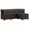 vidaXL Sofa ogrodowa dla 4 osób z poduszkami w stylu rattanowym PP