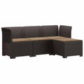 vidaXL Sofa ogrodowa dla 4 osób z poduszkami w stylu rattanowym PP
