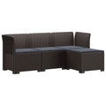 vidaXL Sofa ogrodowa dla 4 osób z poduszkami w stylu rattanowym PP