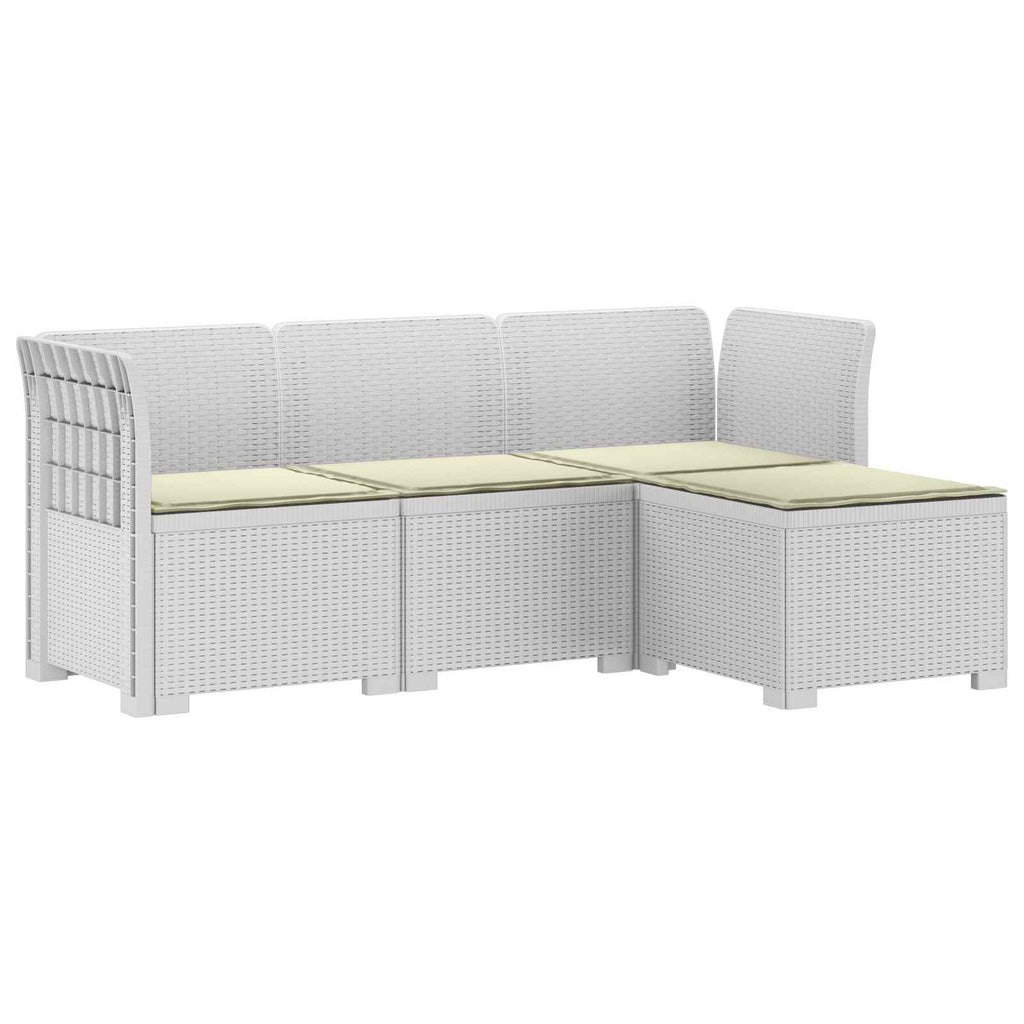 vidaXL Sofa ogrodowa dla 4 osób z poduszkami w stylu rattanowym PP