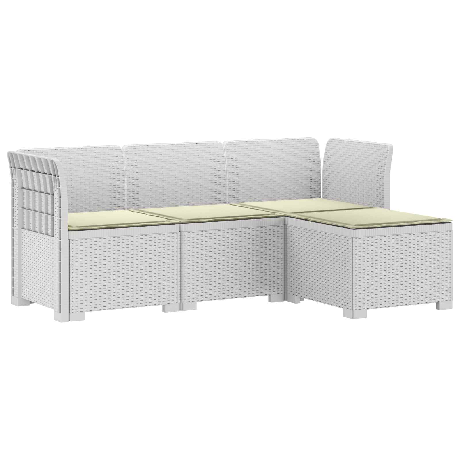 vidaXL Sofa ogrodowa dla 4 osób z poduszkami w stylu rattanowym PP
