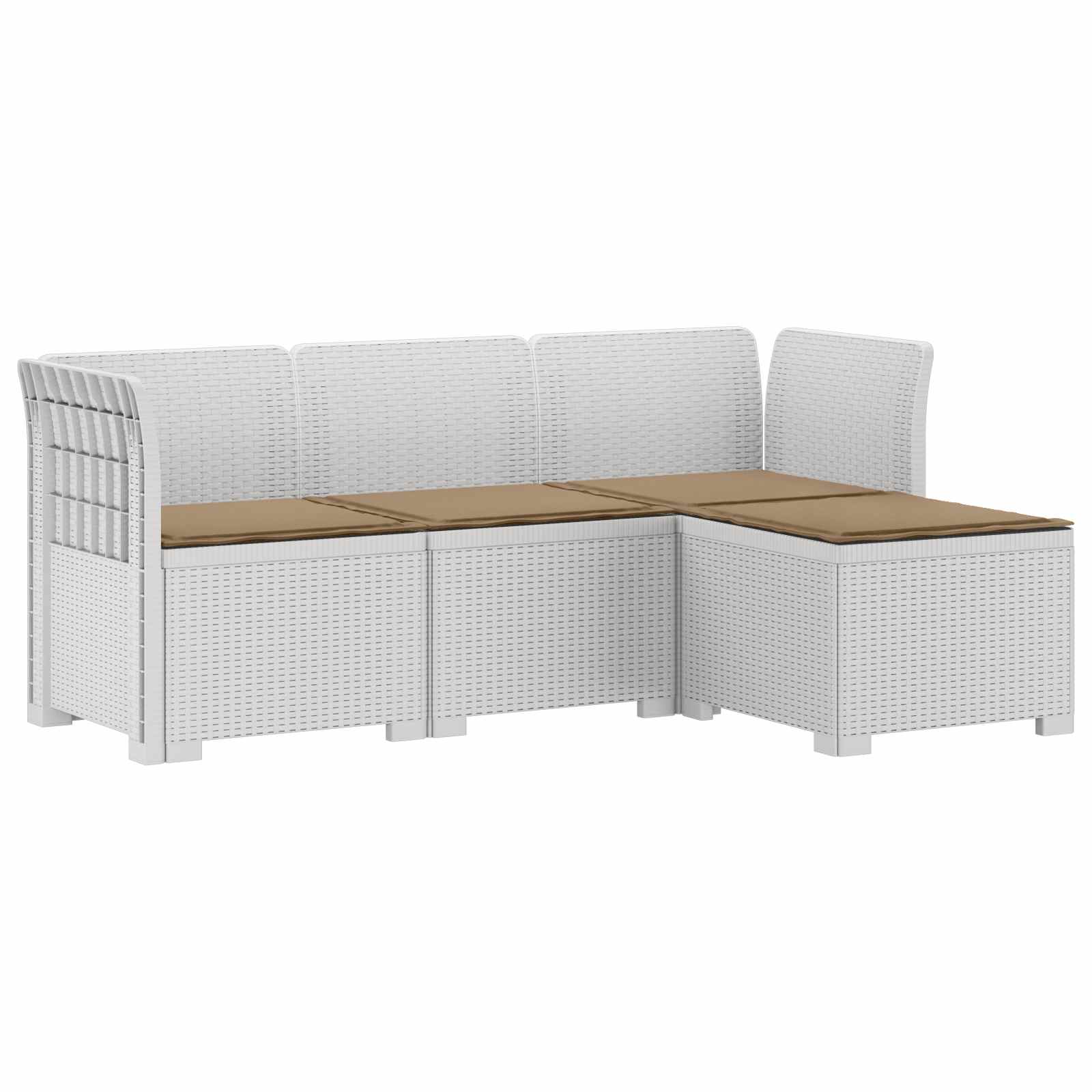 vidaXL Sofa ogrodowa dla 4 osób z poduszkami w stylu rattanowym PP