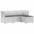 vidaXL Sofa ogrodowa dla 4 osób z poduszkami w stylu rattanowym PP