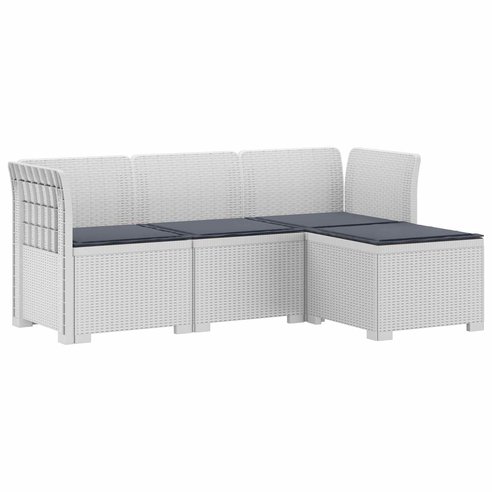 vidaXL Sofa ogrodowa dla 4 osób z poduszkami w stylu rattanowym PP