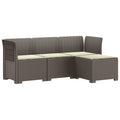 vidaXL Sofa ogrodowa dla 4 osób z poduszkami w stylu rattanowym PP