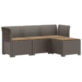vidaXL Sofa ogrodowa dla 4 osób z poduszkami w stylu rattanowym PP