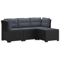 vidaXL Sofa ogrodowa dla 4 osób z poduszkami w stylu rattanowym PP