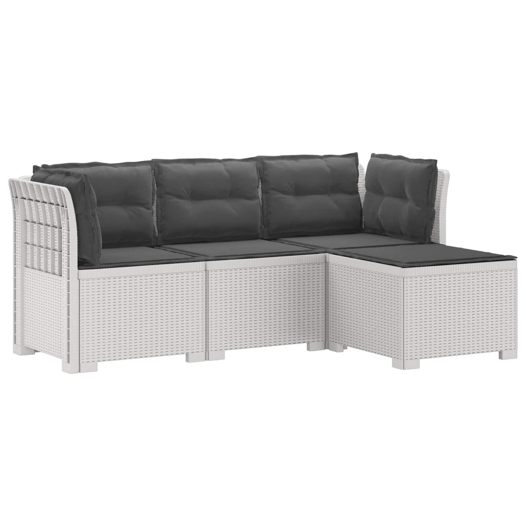 vidaXL Sofa ogrodowa dla 4 osób z poduszkami w stylu rattanowym PP