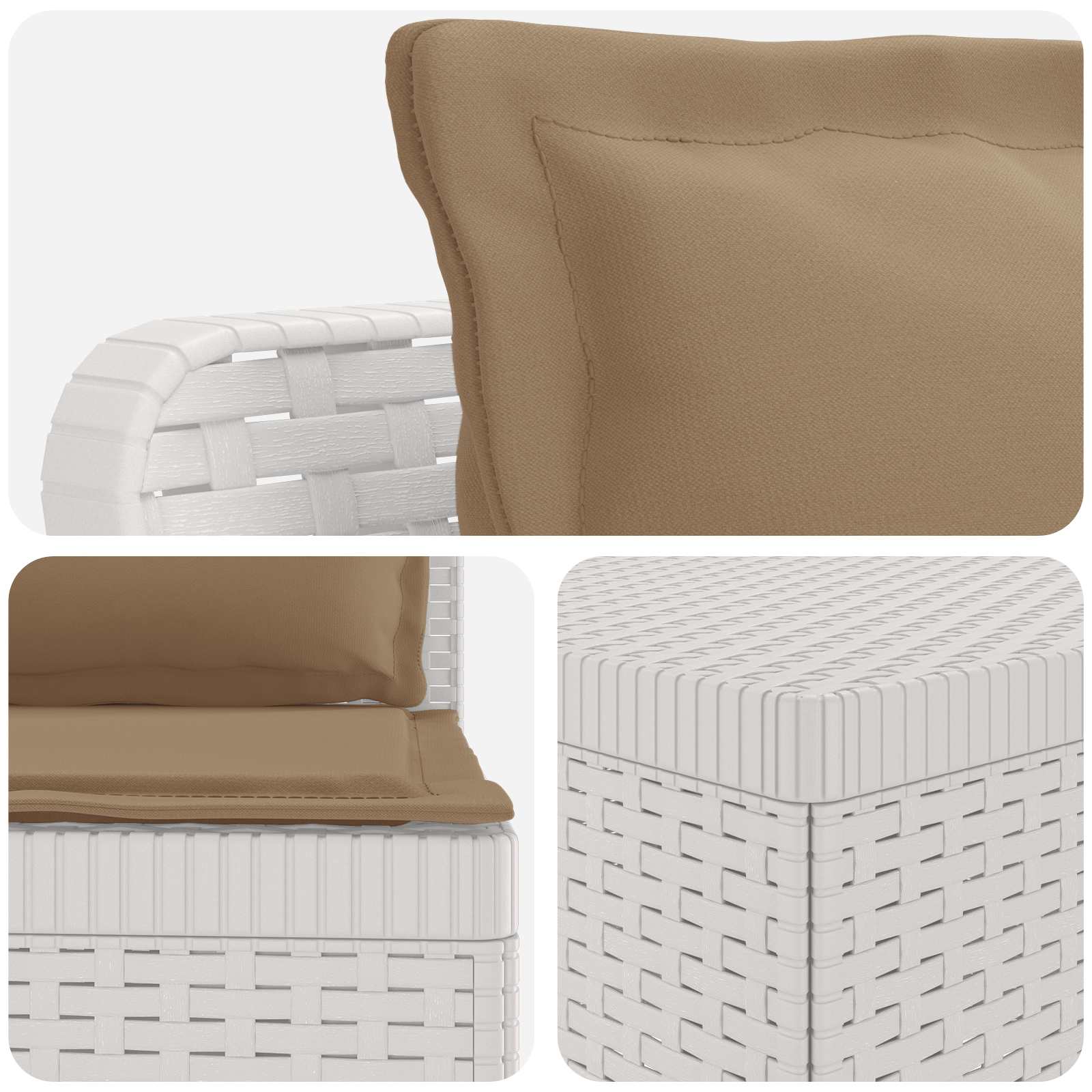 vidaXL Sofa ogrodowa dla 4 osób z poduszkami w stylu rattanowym PP