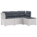 vidaXL Sofa ogrodowa dla 4 osób z poduszkami w stylu rattanowym PP