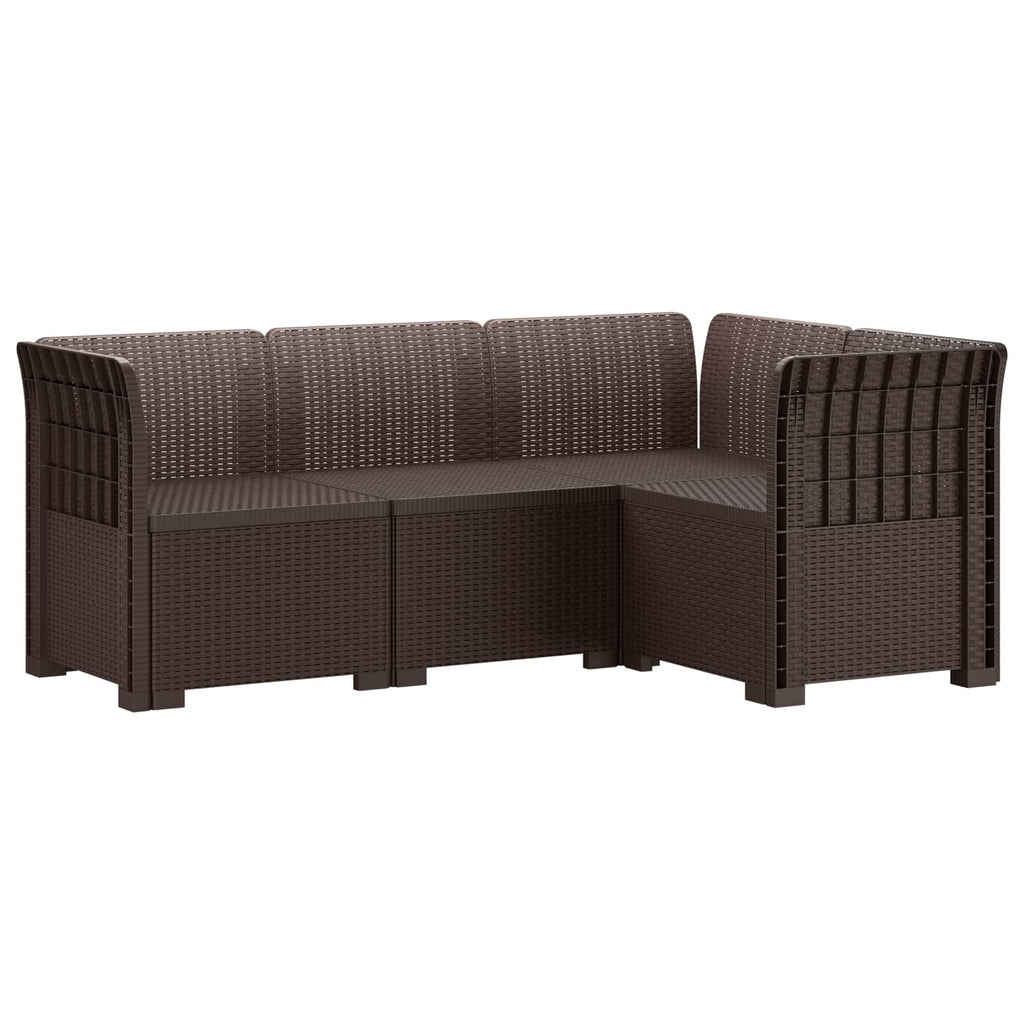 vidaXL Ogród Sofa 4-osobowa Wygląd Rattanu PP brązowy