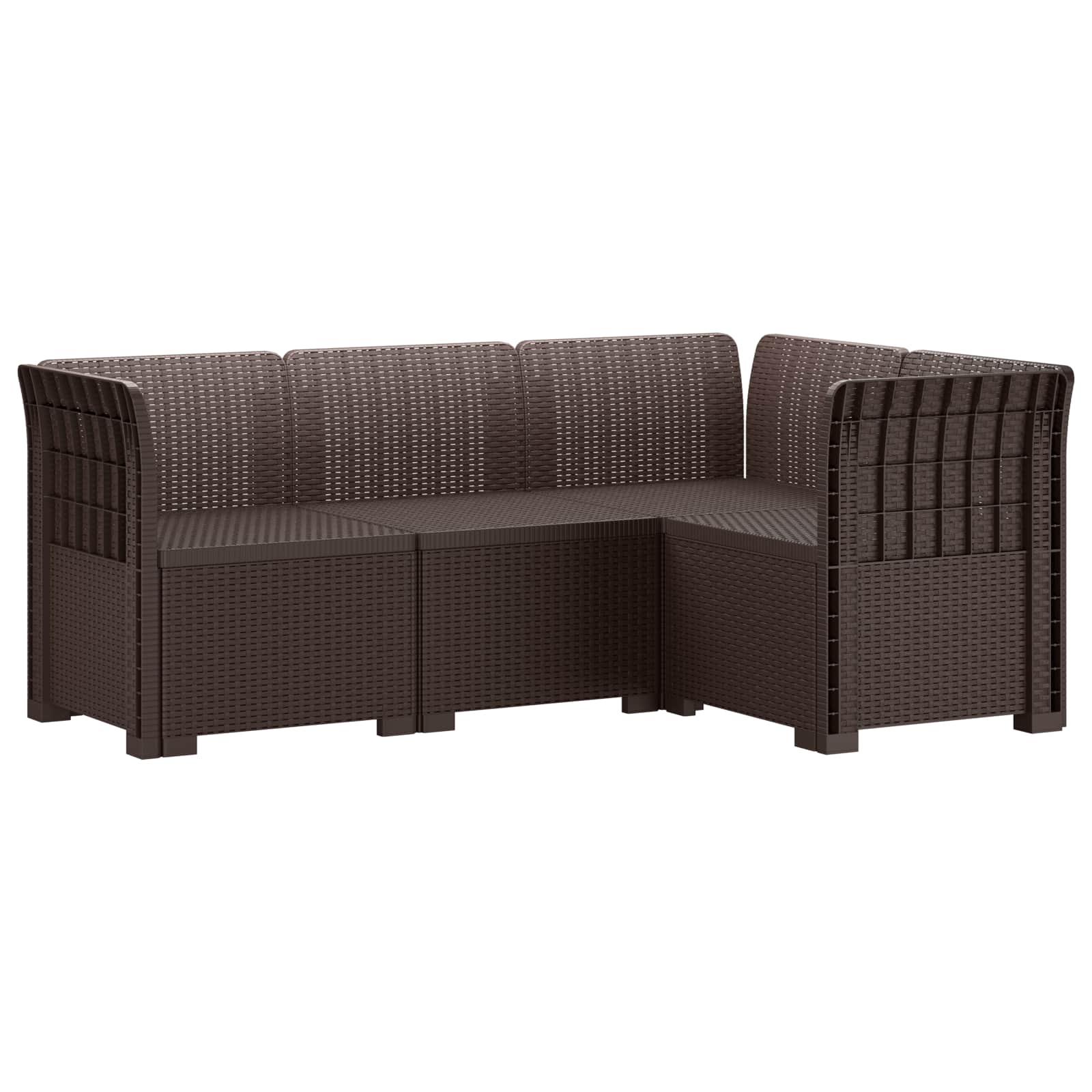 vidaXL Ogród Sofa 4-osobowa Wygląd Rattanu PP brązowy