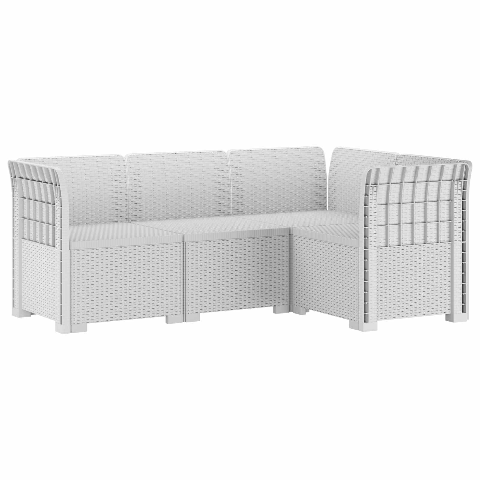 vidaXL Ogród Sofa 4-osobowa Wygląd Rattanu PP Biały
