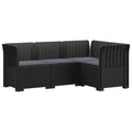vidaXL Ogród Sofa 4-osobowa z poduszkami Wygląd Rattanu PP antracytowy