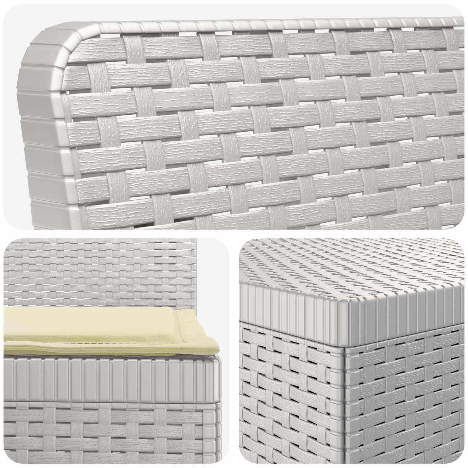 vidaXL Ogród Sofa 4-osobowa z poduszkami Wygląd Rattanu PP Biały