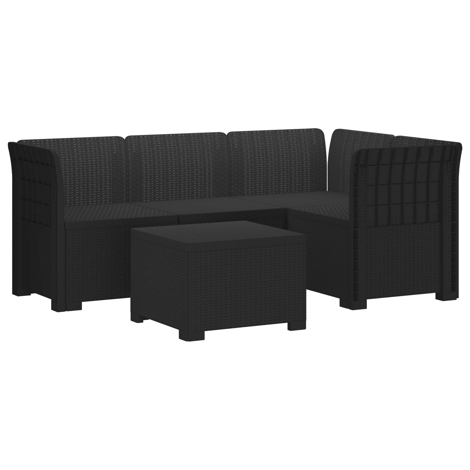 vidaXL Sofa ogrodowa dla 4 osób w stylu rattanowym PP antracytowy