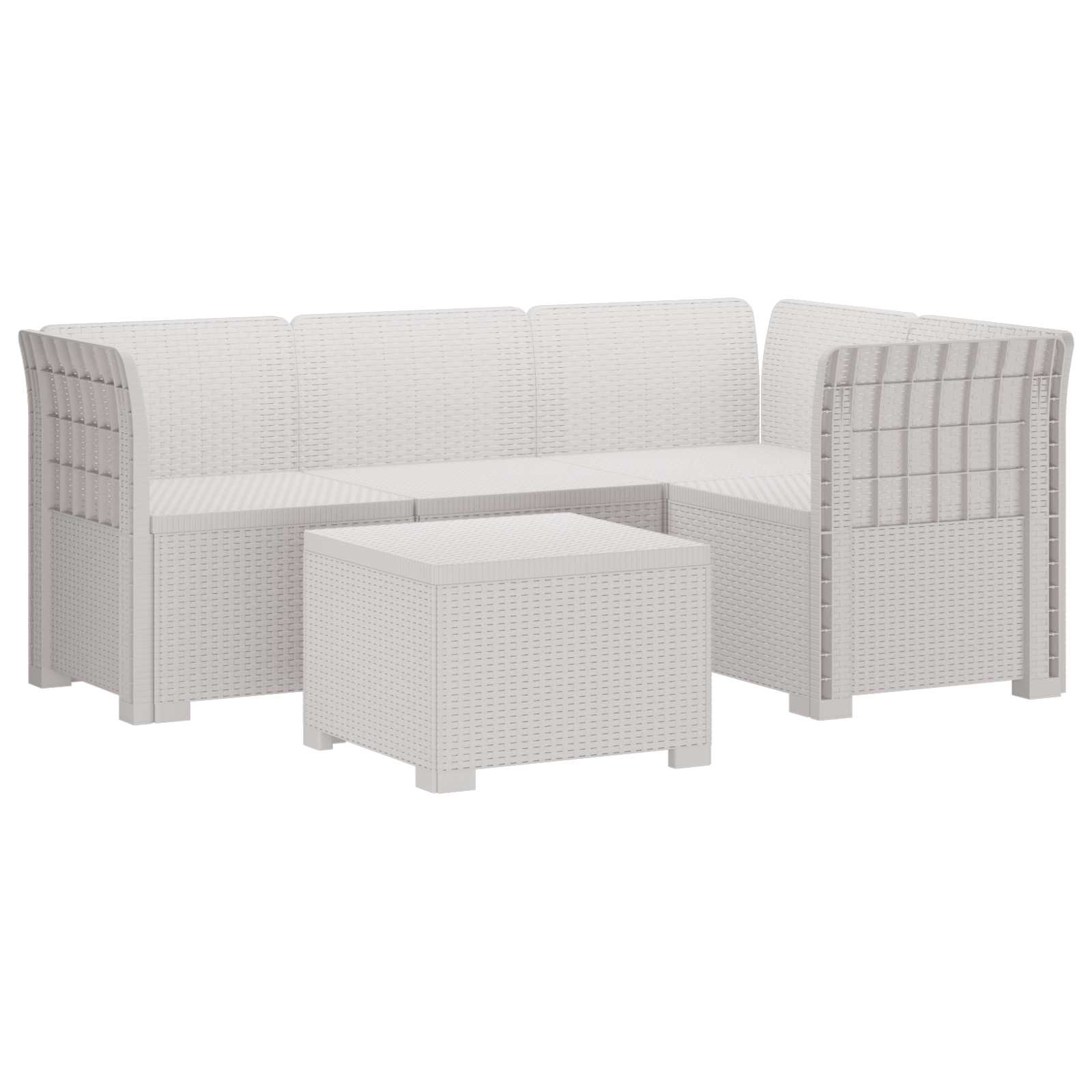 vidaXL Sofa ogrodowa dla 4 osób w stylu rattanowym PP Biały