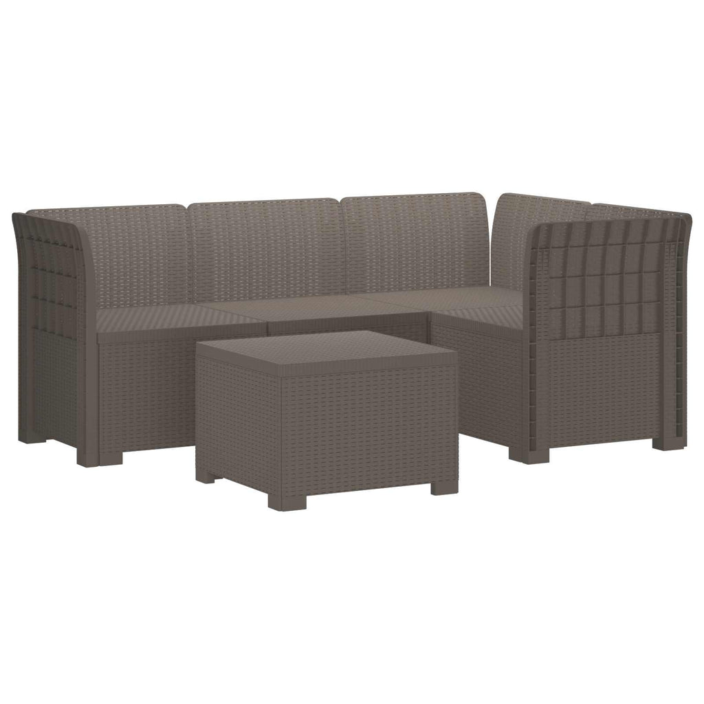 vidaXL Sofa ogrodowa dla 4 osób w stylu rattanowym PP jasnoszary