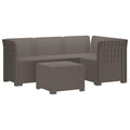 vidaXL Sofa ogrodowa dla 4 osób w stylu rattanowym PP jasnoszary
