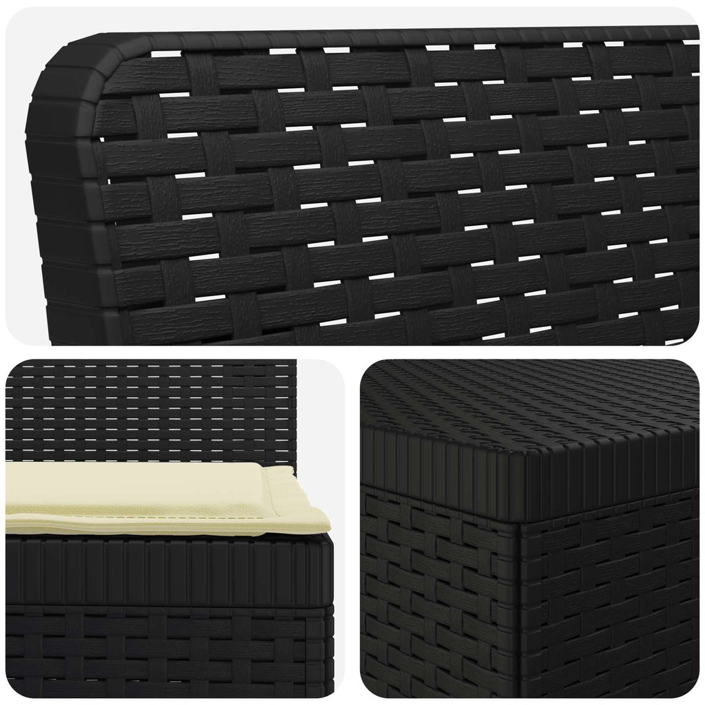 vidaXL Sofa ogrodowa dla 4 osób z poduszkami w stylu rattanowym PP