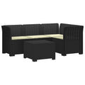 vidaXL Sofa ogrodowa dla 4 osób z poduszkami w stylu rattanowym PP