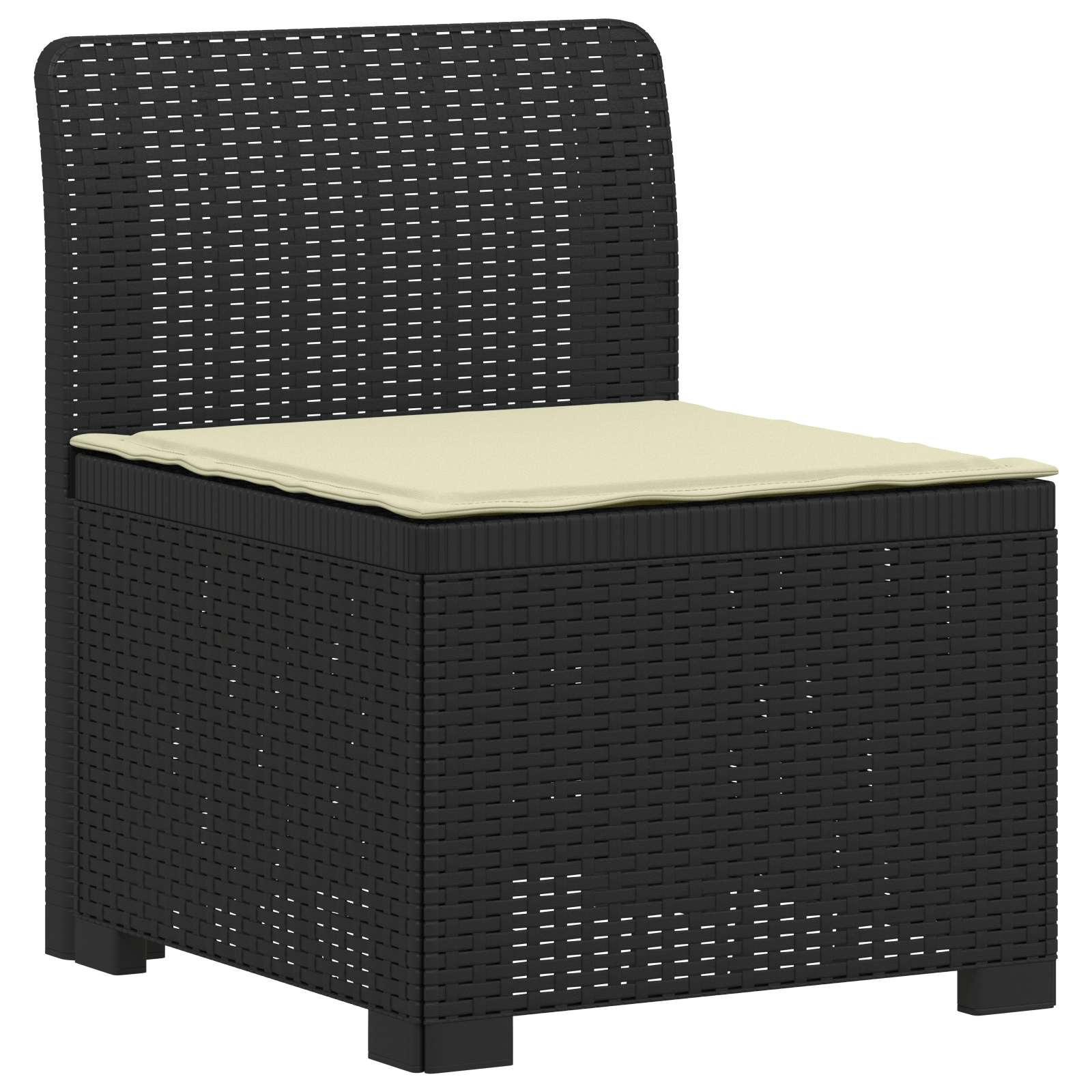 vidaXL Sofa ogrodowa dla 4 osób z poduszkami w stylu rattanowym PP